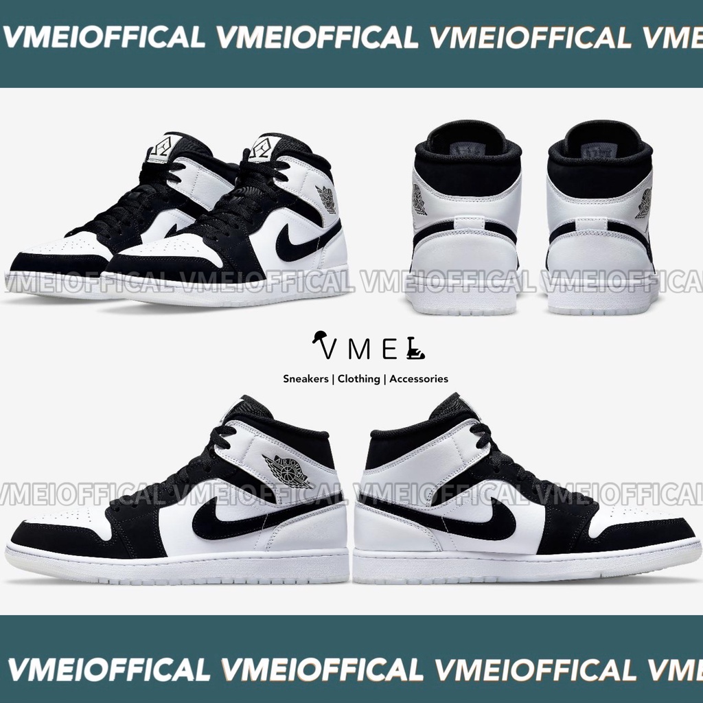 【VMEI】Nike Air Jordan 1 Mid Diamond 白黑鑽石 高筒 男段 DH6933-100
