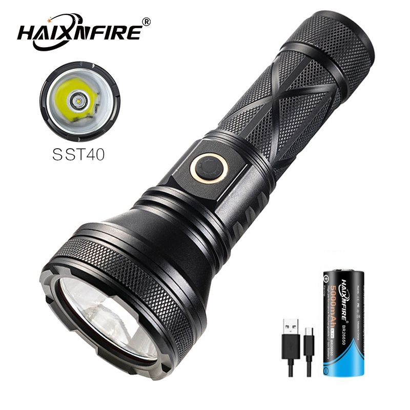 Haixnfire H42 超亮 LED 手電筒戶外野營燈 8000 流明遠距離照明 SST40 燈珠手電筒