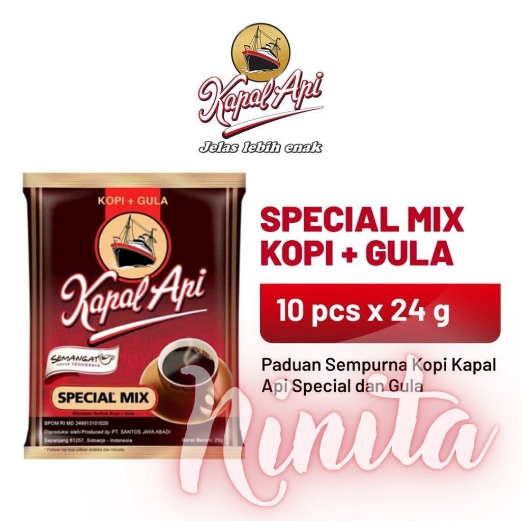 ☕ KAPAL API Special Mix Kopi 1 Pack 10x24gr  印尼 經典特調 椰糖咖啡