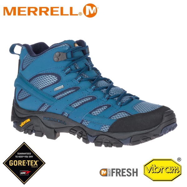 MERRELL 美國 男 MOAB 2 MID GORE-TEX 戶外多功能登山鞋《銀河藍》/034801/悠遊山水