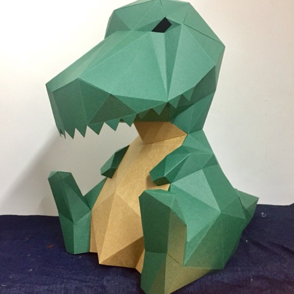 小恐龍擺飾立體紙模型手工diy 3d 摺紙折紙折一折紙製品擺件動物裝飾恐龍 蝦皮購物