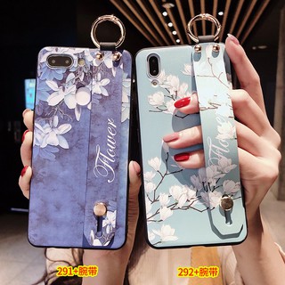 199免運 三星Samsung S9 S8 Note 8 9 S10 Plus手機套帶手腕帶玉蘭花紋防指紋超薄矽膠保護殼