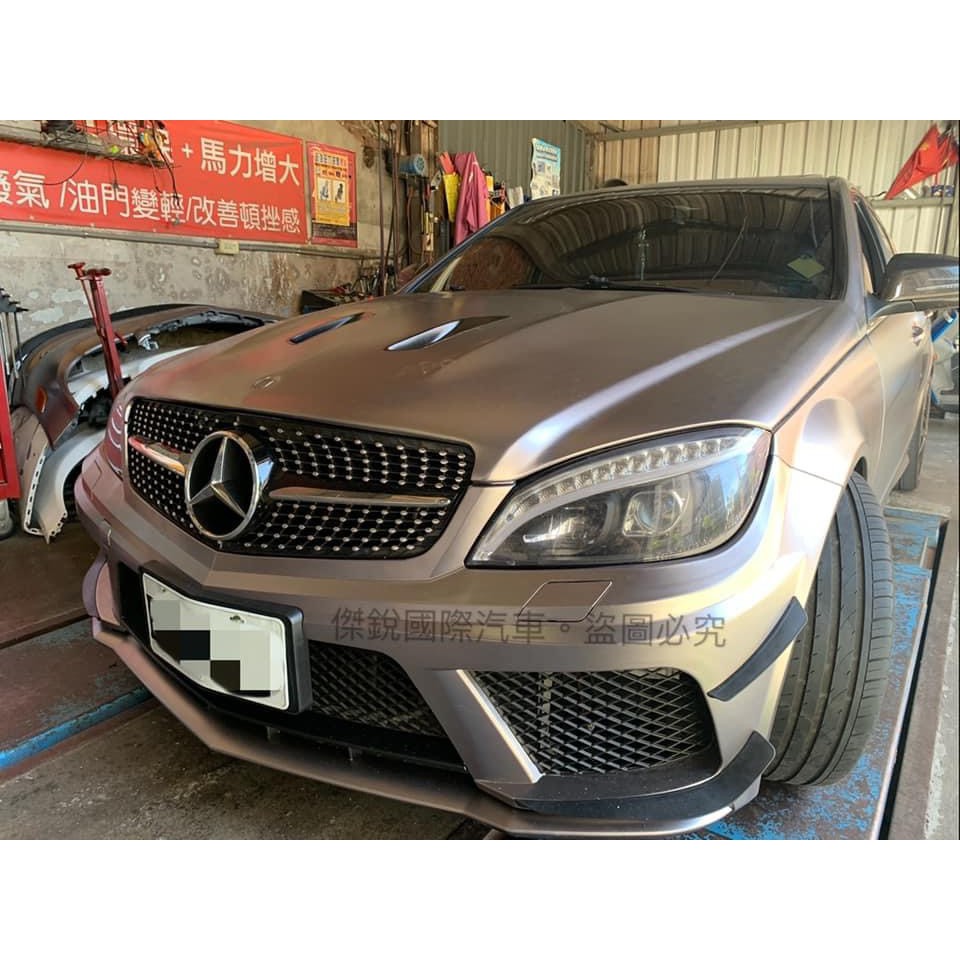 賓士benz W4 Black 前保桿總成前期後期含霧燈網pp材質 蝦皮購物