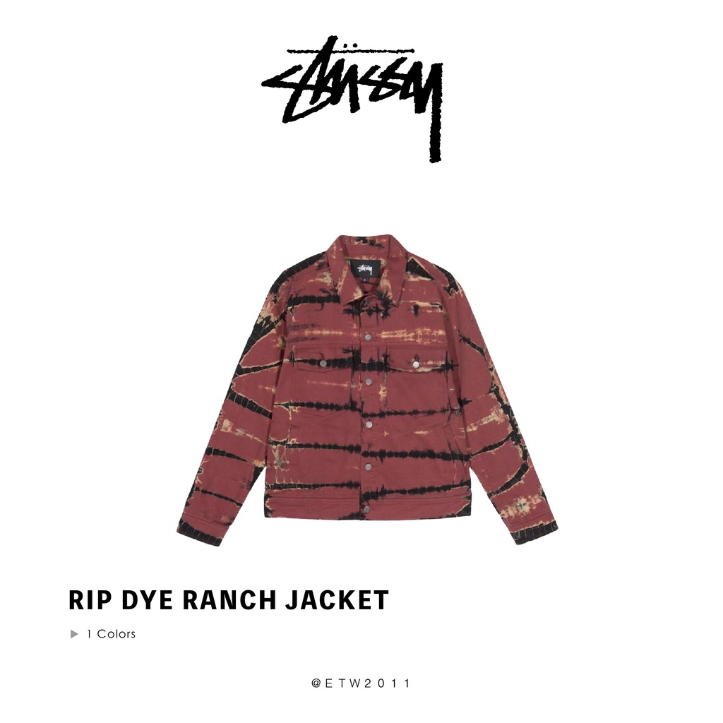 ☆ETW☆【台中店】Stussy Rip Dye Ranch Jacket 渲染 斜紋布 外套 現貨