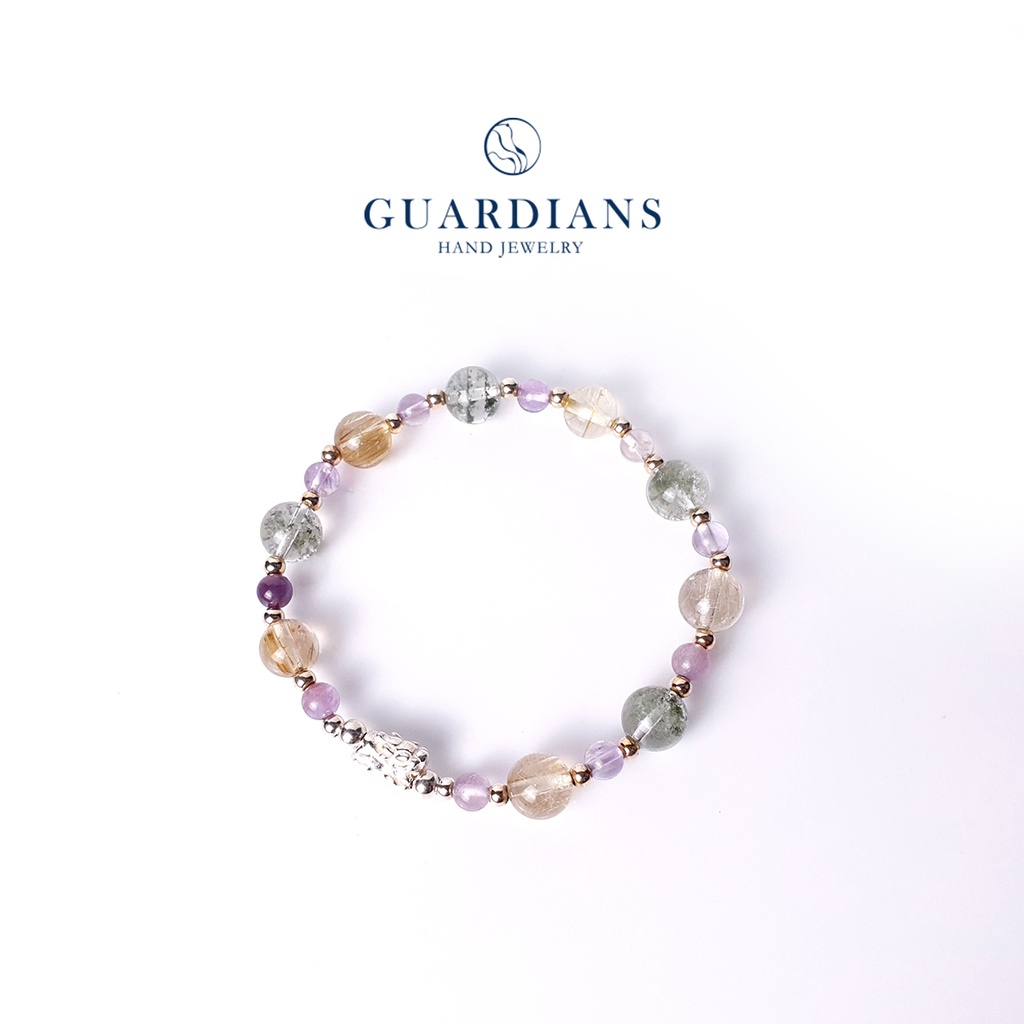 【Guardians】《森沐》紫水晶 金髮晶 綠幽靈 925純銀 貔貅 時尚配件 能量手鍊 台灣品牌