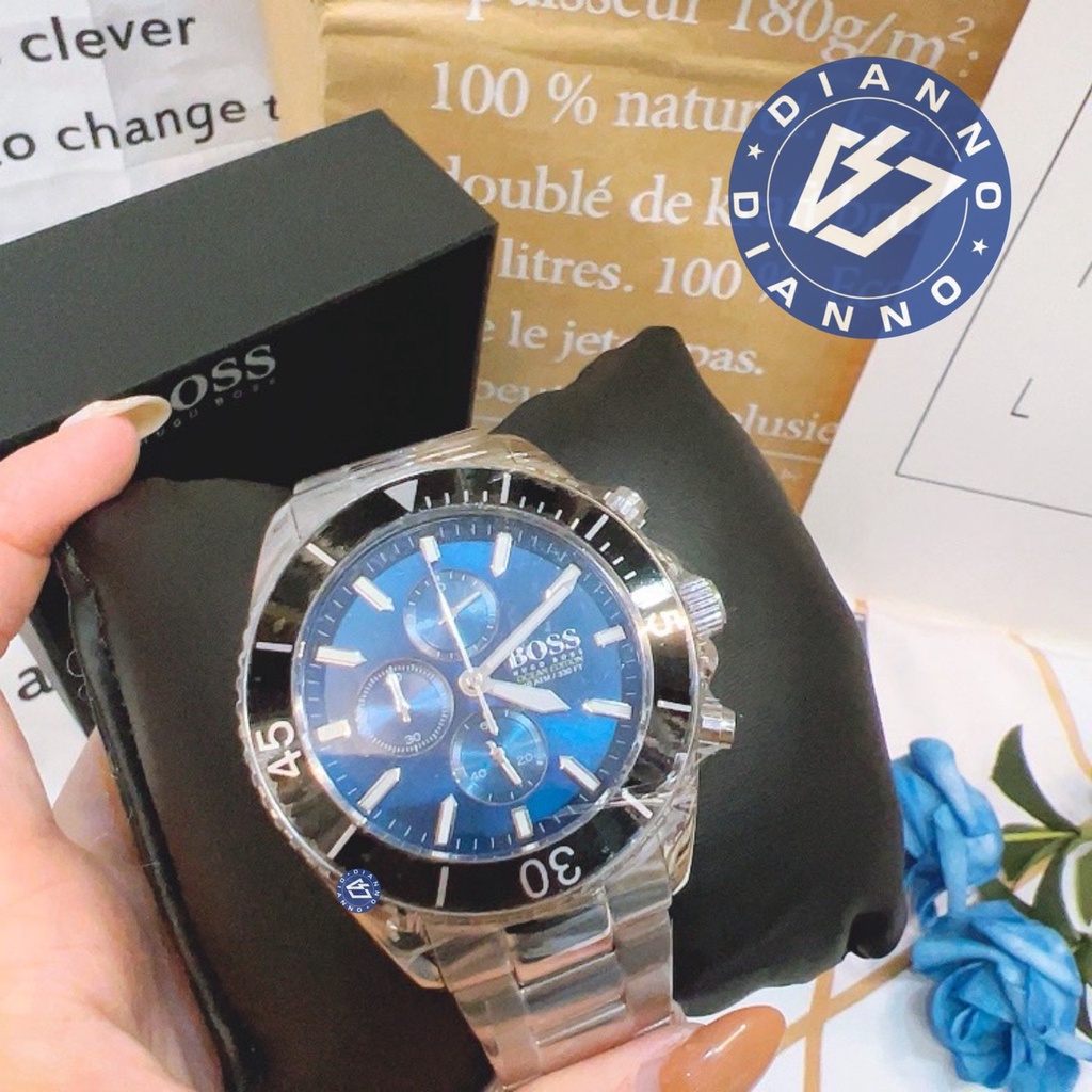 免運 實體店面 發票含保固 免運 帝安諾-BOSS 男錶 石英手錶 三眼錶面 日期 海洋藍 運動版 手錶 1513704