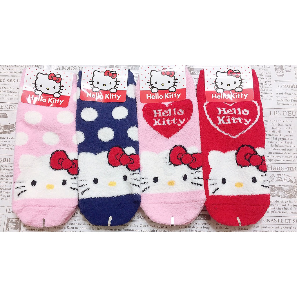 正韓 厚襪子毛襪 hellokitty 凱蒂貓  kt睡眠襪 KITTY 保暖襪  珊瑚絨  襪子 毛襪 保暖襪 防寒襪