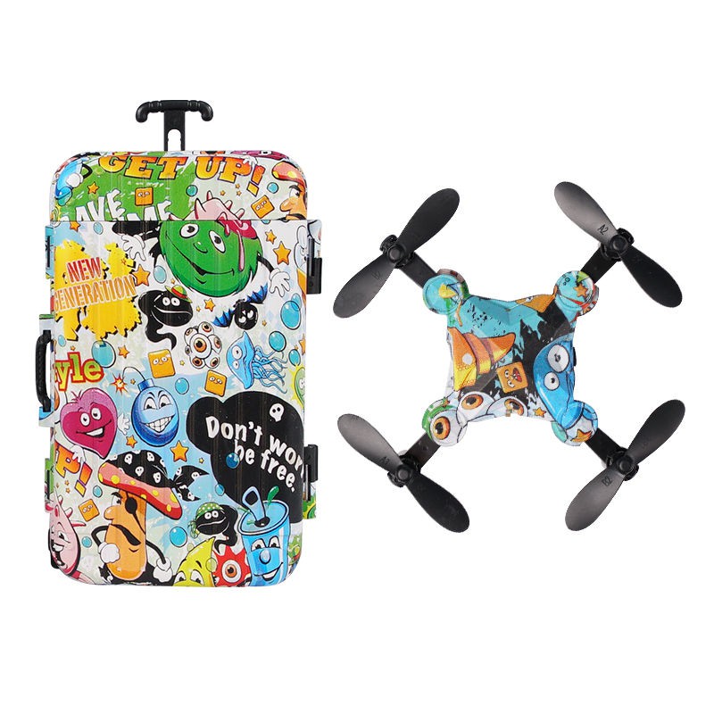 【空拍機】行李箱迷你無人機折疊高清航拍遙控飛機抖音同款兒童四軸飛行器