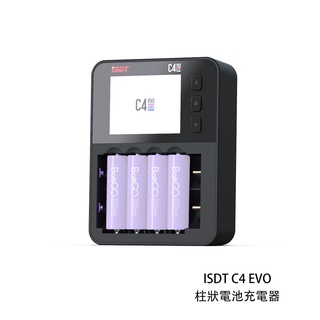 ISDT C4 EVO 柱狀電池充電器 螢幕實時監控 支援快充 充1-4節圓柱電池 適3號/4號電池 [相機專家]
