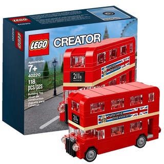 🌈LEGO樂高積木方頭仔系列40220倫敦巴士拼裝玩具汽車模型
