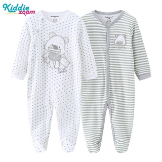 Kiddiezoom 2件組合 現貨 寶寶連身衣 嬰兒包腳包屁衣 新生兒長袖連身衣 男寶寶 女童嬰兒衣服