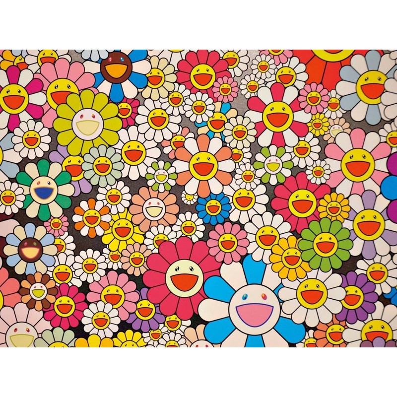 《❣️現貨。日本。村上隆 KAIKAI KIKI 微笑小花別針 吊飾 黑臉彩虹花瓣 ✌🏻》