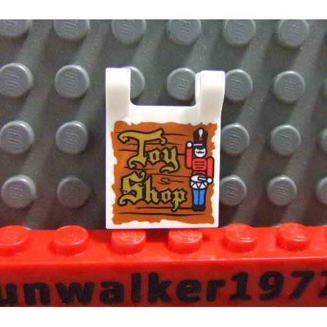 【積木2010 Flag】樂高 LEGO 玩具店 方旗 2X2 / TOY SHOP 招牌 (10249)(F-01)