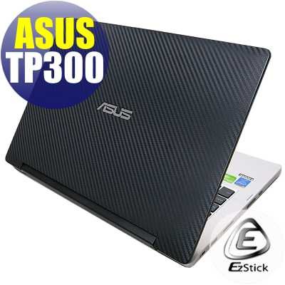 【EZstick】ASUS TP300 TP300L TP300LD Carbon黑色立體紋機身貼(含上蓋、鍵盤週圍)