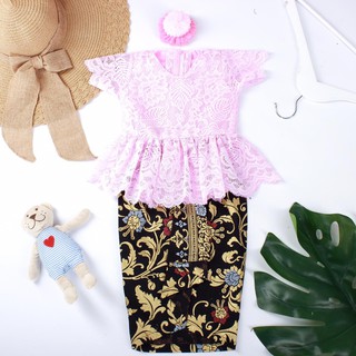 PEPPLUM 兒童 TANIA/兒童 KEBAYA/ADAT 衣服/照片衣服/嬰兒衣服粉色尺寸新生兒 - 10 歲