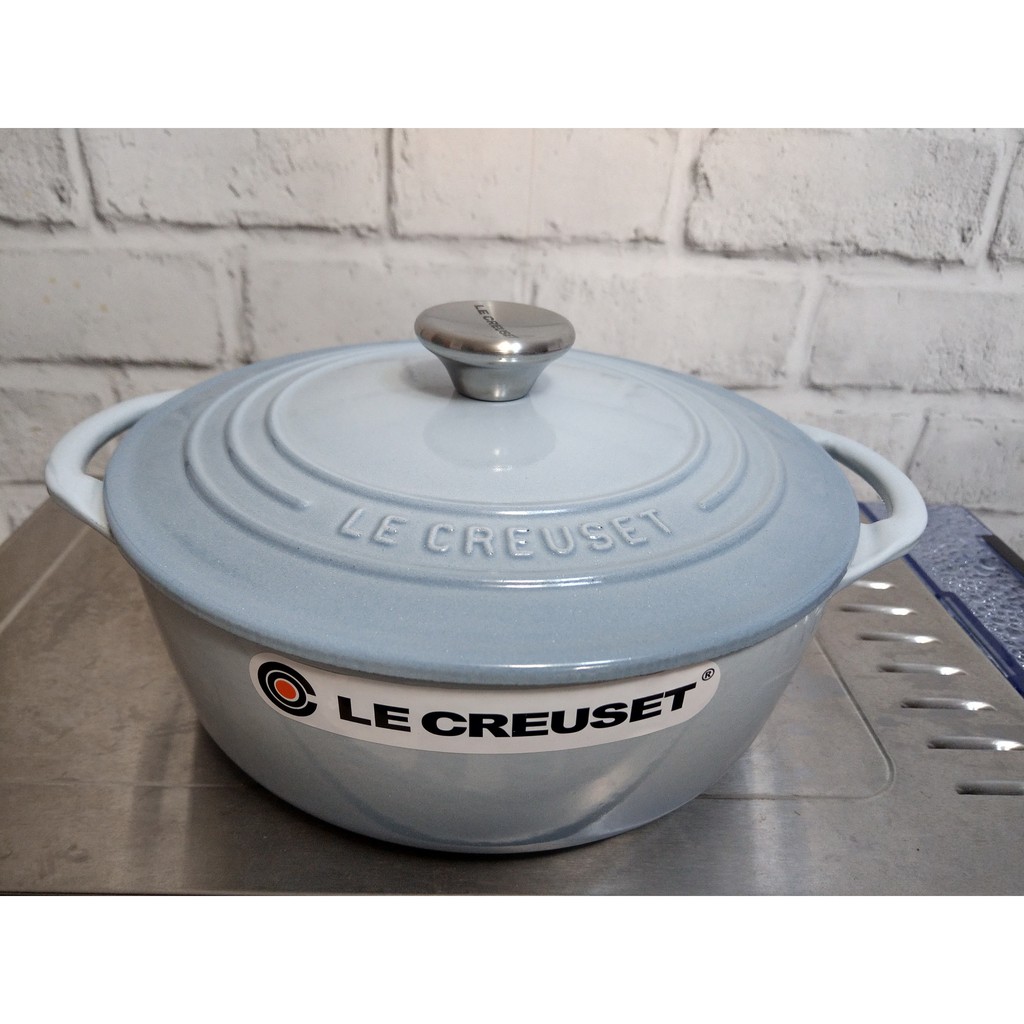 Le Creuset 海岸藍22cm淺鍋(內鍋黑)