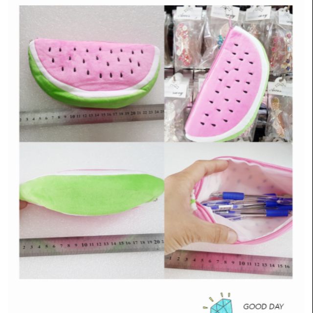 《紅德美飾品廣場》特價西瓜筆袋 化妝包 錢包 筆袋 女用隨包 西瓜 包包 零錢包 置物包 鉛筆盒袋