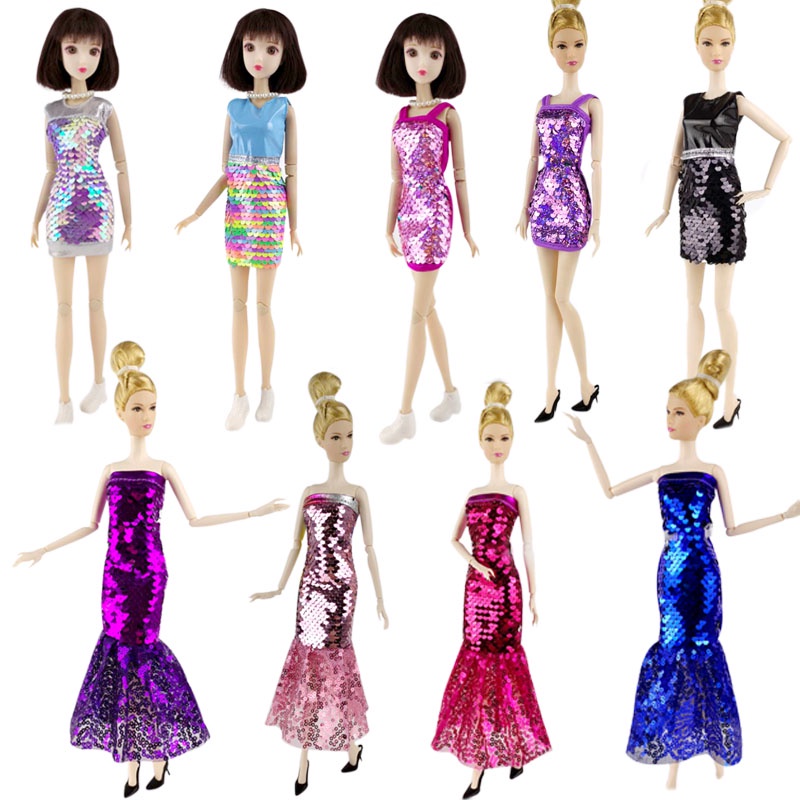 芭比娃娃衣服 服裝6分30cm娃娃換裝衣服 心怡娃娃時裝 亮片彩裝 亮片時裝 多彩亮片裙子