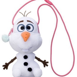 ❤Lika小舖❤限量供應日本帶回正版迪士尼冰雪奇緣FROZEN雪寶Olaf軟布小玩偶 立體斜背包/零錢包/萬用包