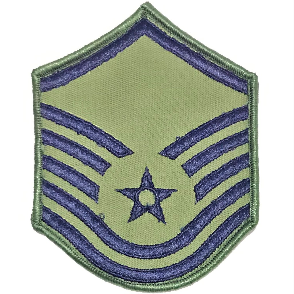 美軍公發 USAF 空軍 E-7 Master sergeant 階級臂章 綠色 全新