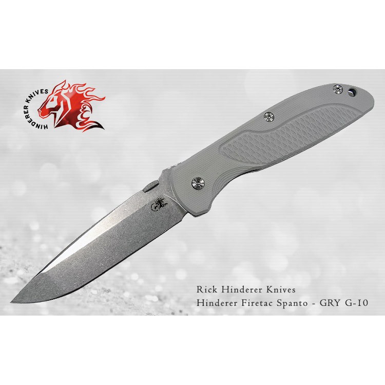 Rick Hinderer Firetac Spanto灰G10鈦柄戰術霧石洗刃折刀