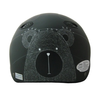 EVO CA110/CA-110 安全帽 手繪熊 消光黑 卡通 半罩 單帽子 不含鏡片