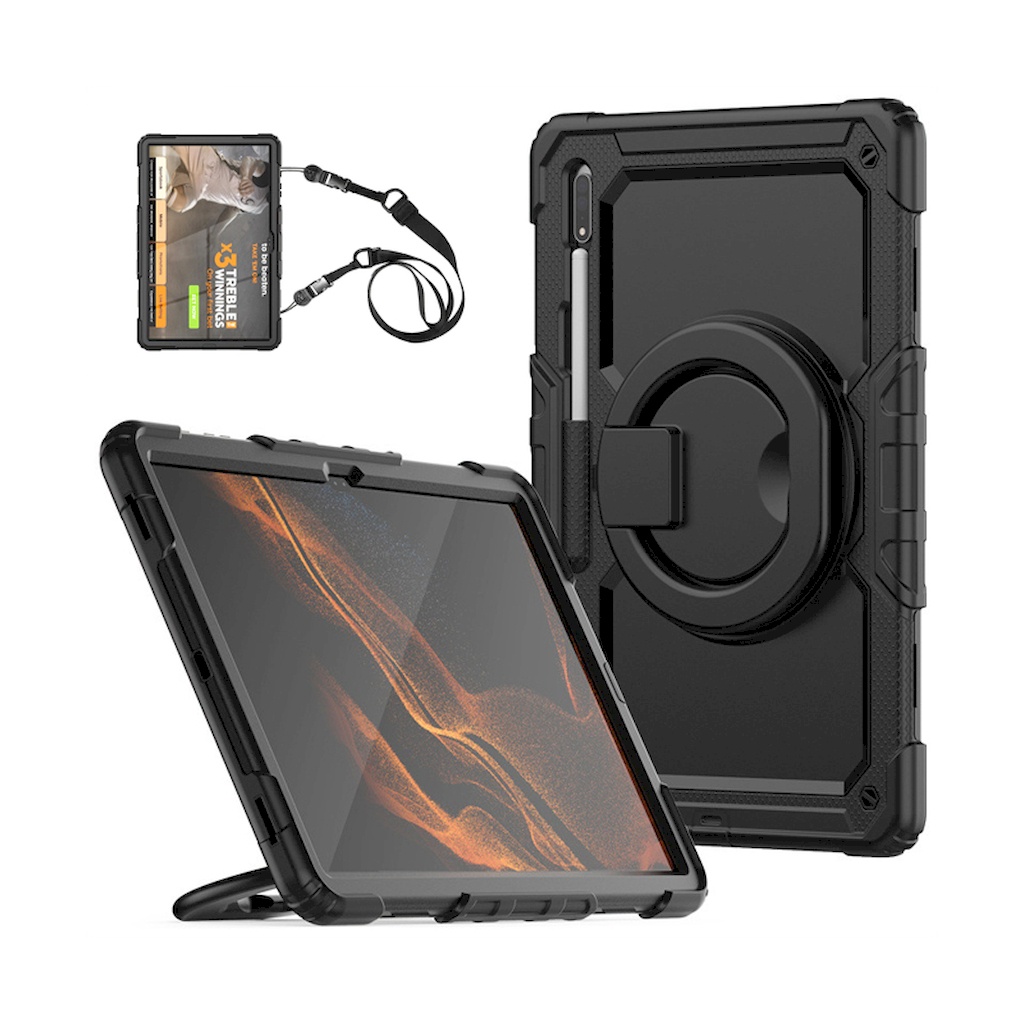 三星 Galaxy Tab S8 Ultra 14.6吋 X900 雙層鎧甲雙層軟硬殼矽膠全包防撞氣墊保護殼平板殼套