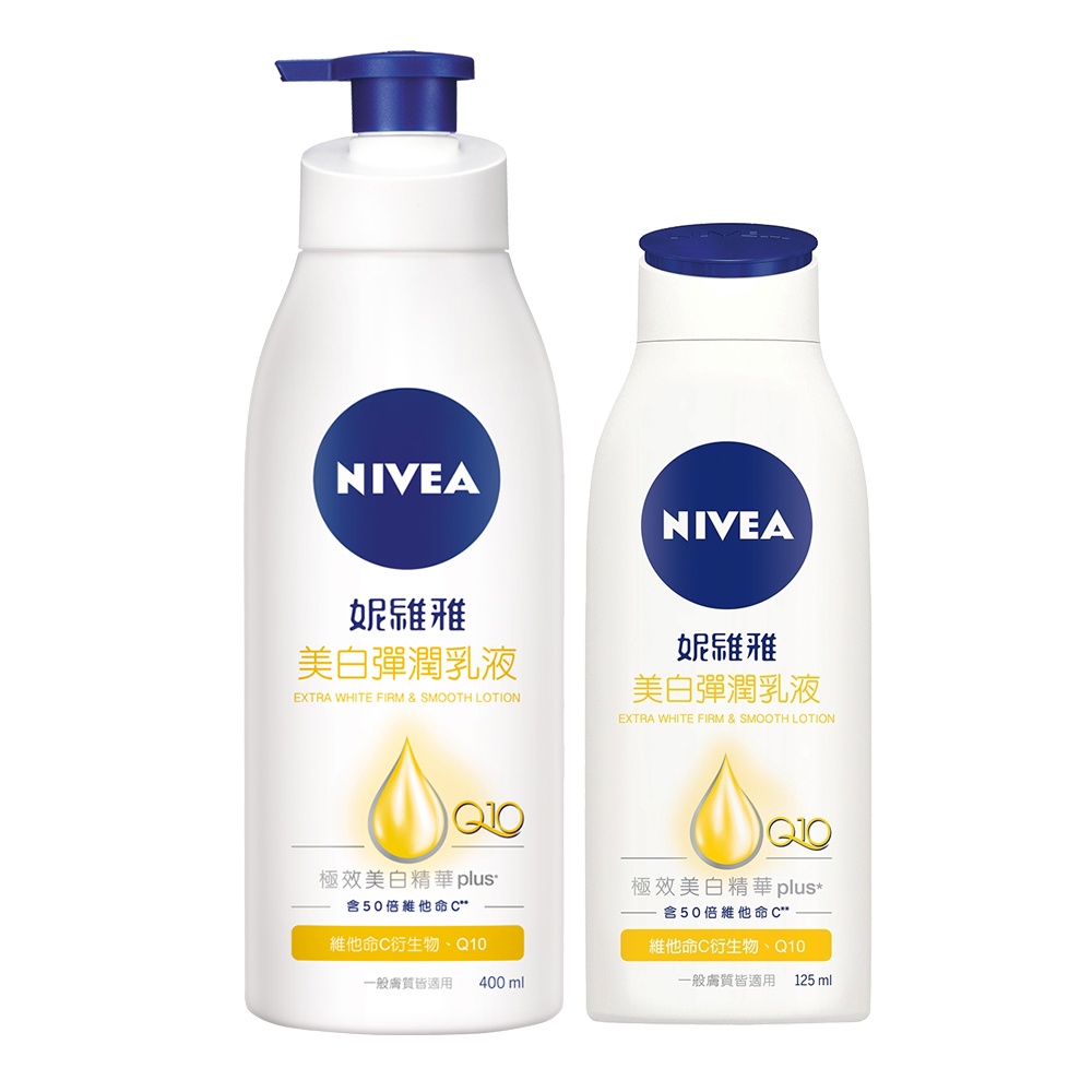 【NIVEA 妮維雅】美白彈潤乳液｜添加Q10,維他命C衍生物｜Holdmego