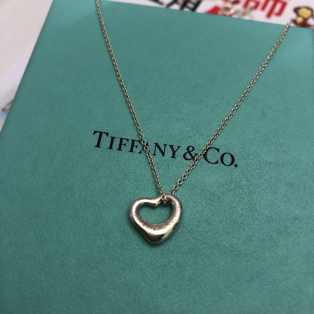 [二手] Tiffany&amp;Co. Open Heart 925純銀愛心墜飾項鍊(小) 免運!!!