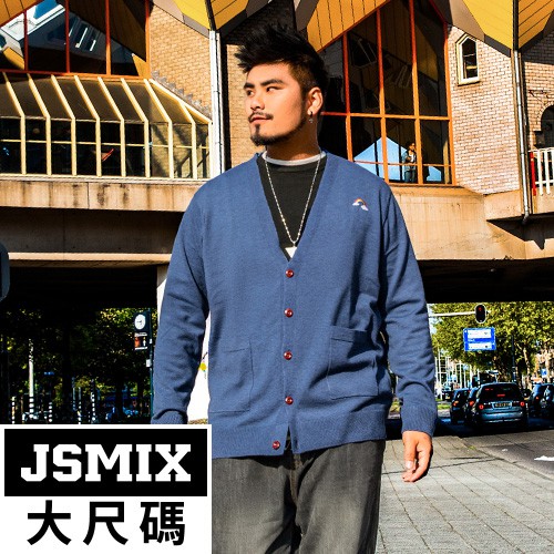 JSMIX大尺碼服飾-氣質彩虹刺繡針織外套 (共2色)83JZ1143