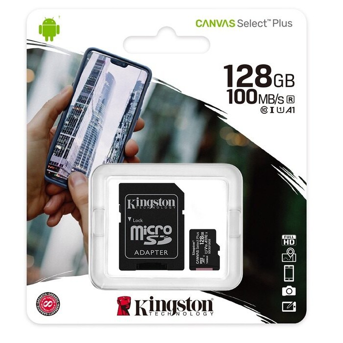 金士頓KINGSTON 128GB microSDXC 100MB/s-Plus TF Class10手機記憶卡