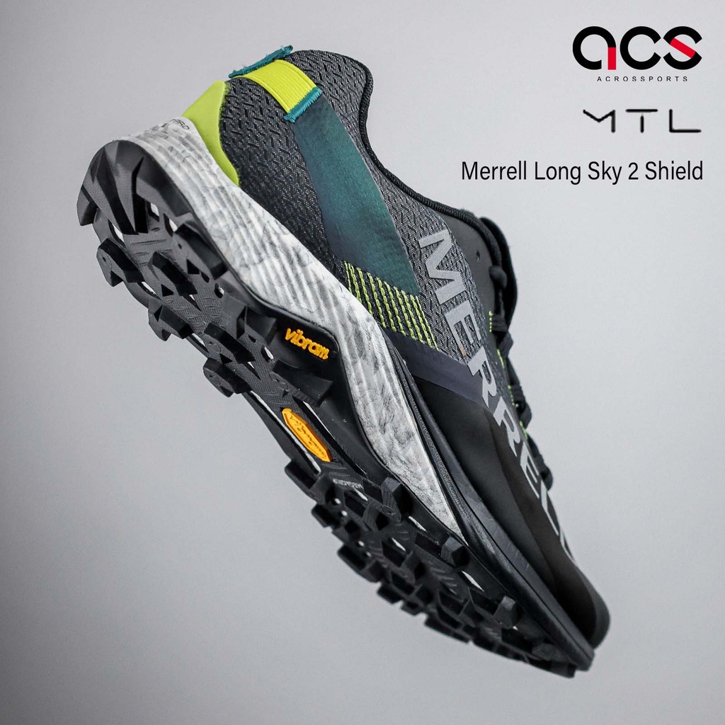 Merrell 越野跑鞋 MTL Long Sky 2 Shield 黑 綠 防水 反光 男鞋 ACS ML067365