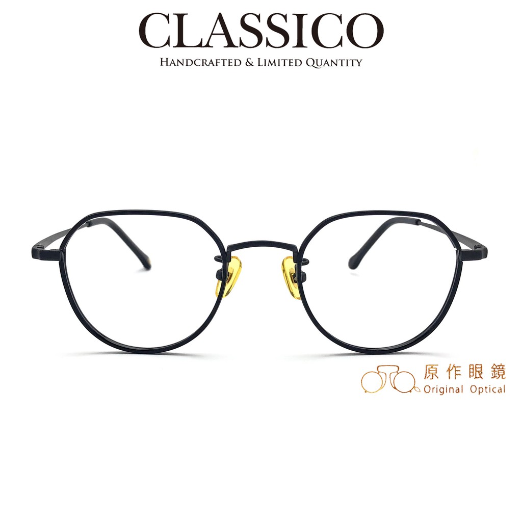 台灣 CLASSICO 光學眼鏡 M28 C1 (黑) 經典皇冠型 鏡框 半手工眼鏡【原作眼鏡】