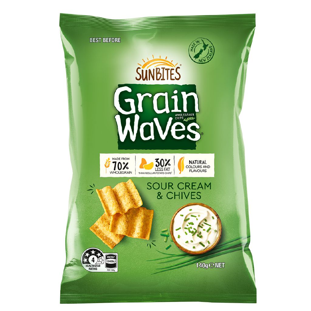澳洲 SunBites Grain 全穀物波浪造型脆片 餅乾 洋蔥酸奶 莎莎醬 焦糖洋蔥【Sunny Buy】