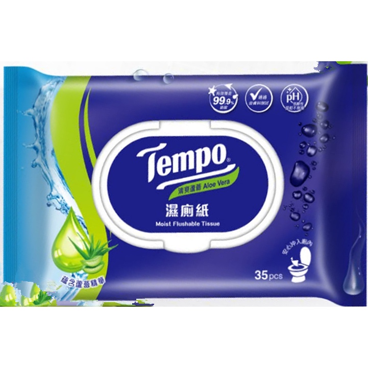 TEMPO 清爽蘆薈濕式衛生紙(35抽/1入)