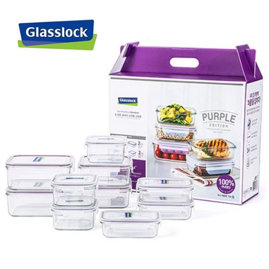 [Glasslock] 玻璃密封容器10件組 / 食品容器 / 食品儲藏