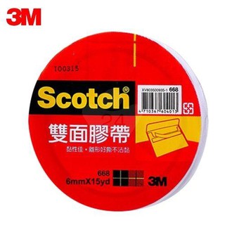 【乖迪文具小舖】3M SCOTCH 668 雙面膠帶系列 雙面膠帶 勞作 美勞 6mm 12mm 18mm 24mm