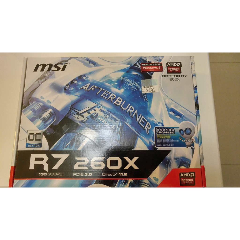 顯示卡：MSI R7-260X 1GDDR5 OC版