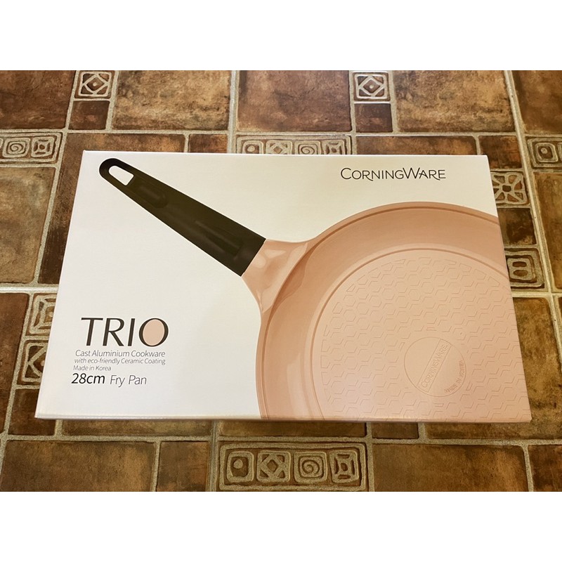 全新康寧鍋具Corning Ware TRIO粉色28cm陶瓷單柄煎鍋