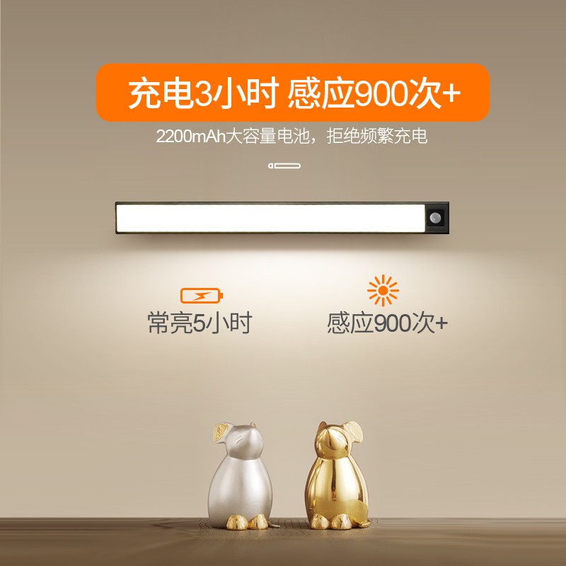 智能人體感應燈 家用過道長條燈帶led充電小夜燈樓梯廚房床頭燈條