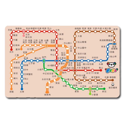 台北捷運路線圖悠遊卡 氣質粉