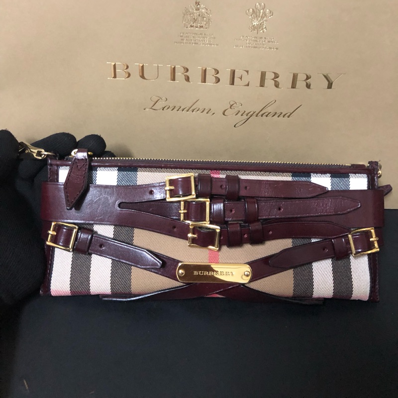 BURBERRY 經典格紋 手拿包，肩背包，手提包