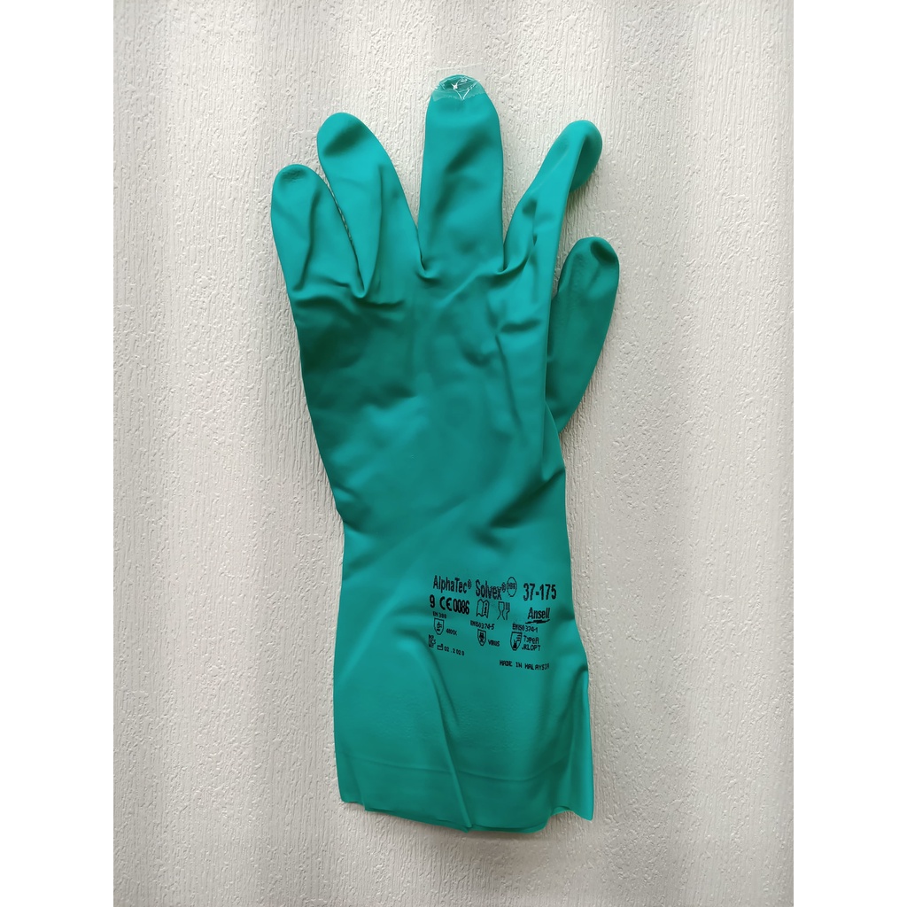 ANSELL -37175防酸鹼防油手套/Nitrile 防化學酸鹼溶劑手套/ 手部防護具/防化丁晴橡膠手套