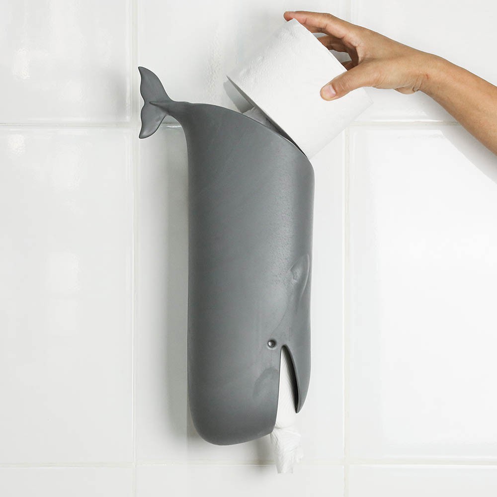 🔶廚魂闆娘家🔶QUALY 拯救鯨魚-收納盒(灰) 環保材質 PE(回收塑膠袋製成 愛護海洋
