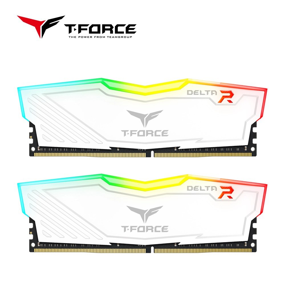 十銓 T-Force Delta 炫光RGB系列 16GB(8G*2)DDR4-3600(白色)/CL18,
