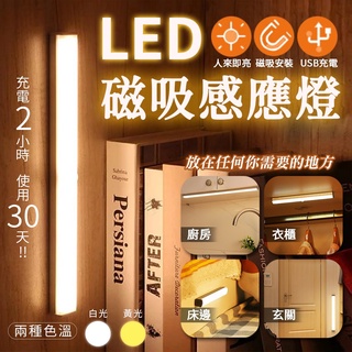 現貨 智能LED感應燈 磁吸感應燈 人體 LED 燈條【33402】