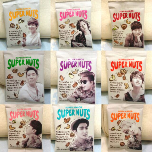 (3包25$)SM COEX SUM SUPER NUTS SUPER JUNIOR 堅果 周邊 已過期可議價