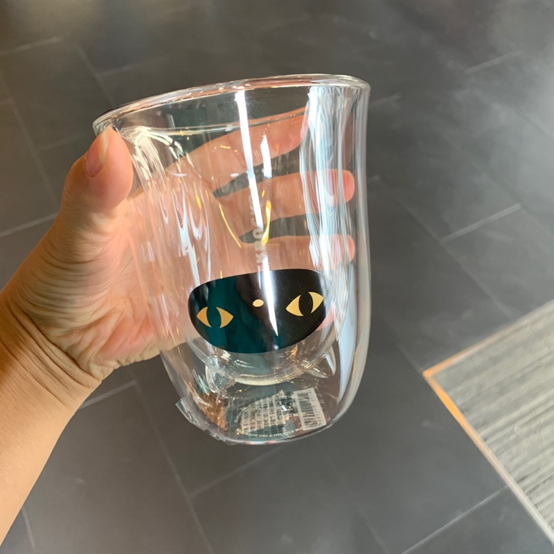 現貨：星巴克萬聖節黑貓精靈雙層玻璃杯300ml