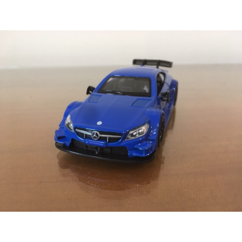 全新盒裝~1:43~賓士BENZ C63 DTM 合金模型玩具車 亮藍色