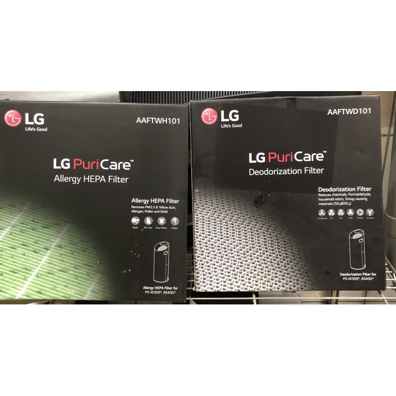 LG大白濾網PS-W309*,AS40G*三重高效、HEPA濾網各一
